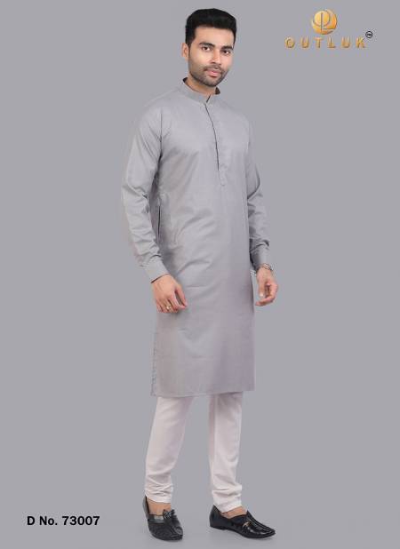 Gray Colour Outluk Vol 73 New Latest Exclusive Wear Fancy Kurta Pajama Mens Collection 73007